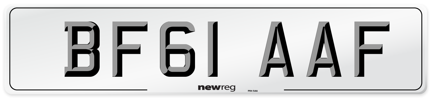 BF61 AAF Number Plate from New Reg